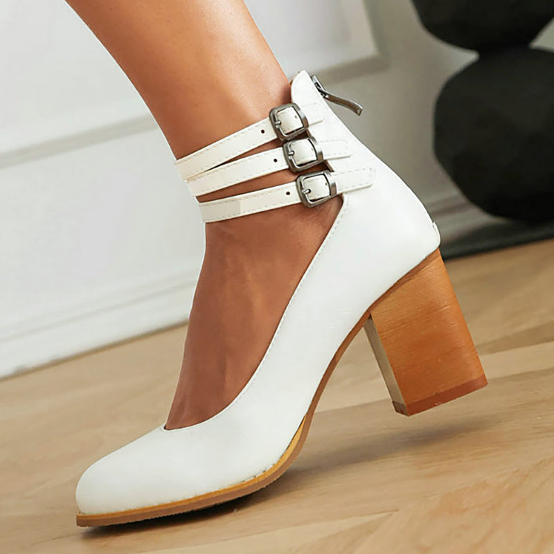 Casilda | Plain sandals with ankle strap and thick sole