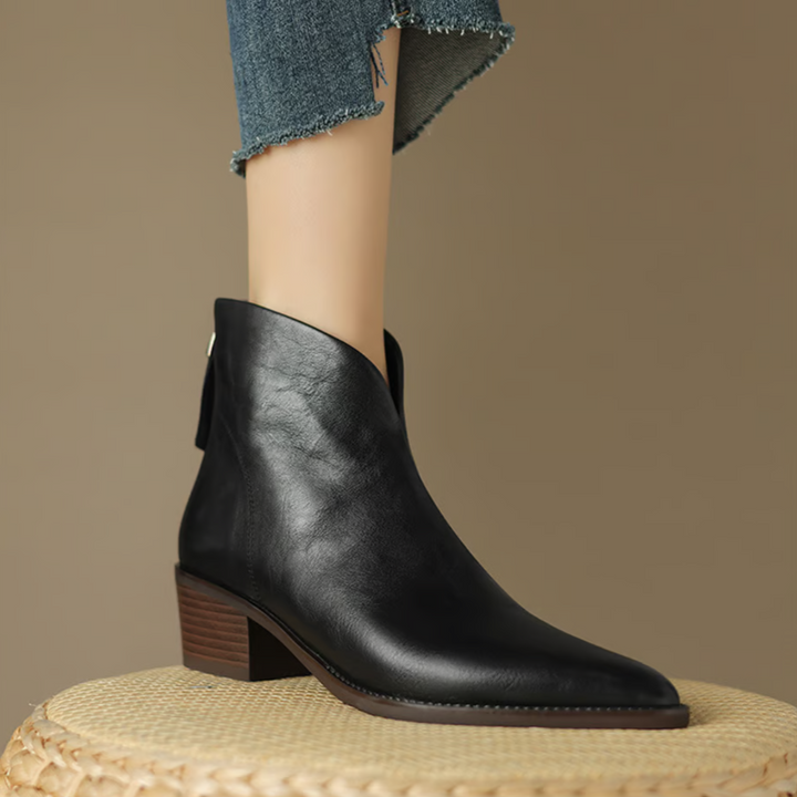 Camelia - Luxury Ankle Boots with Low Heel