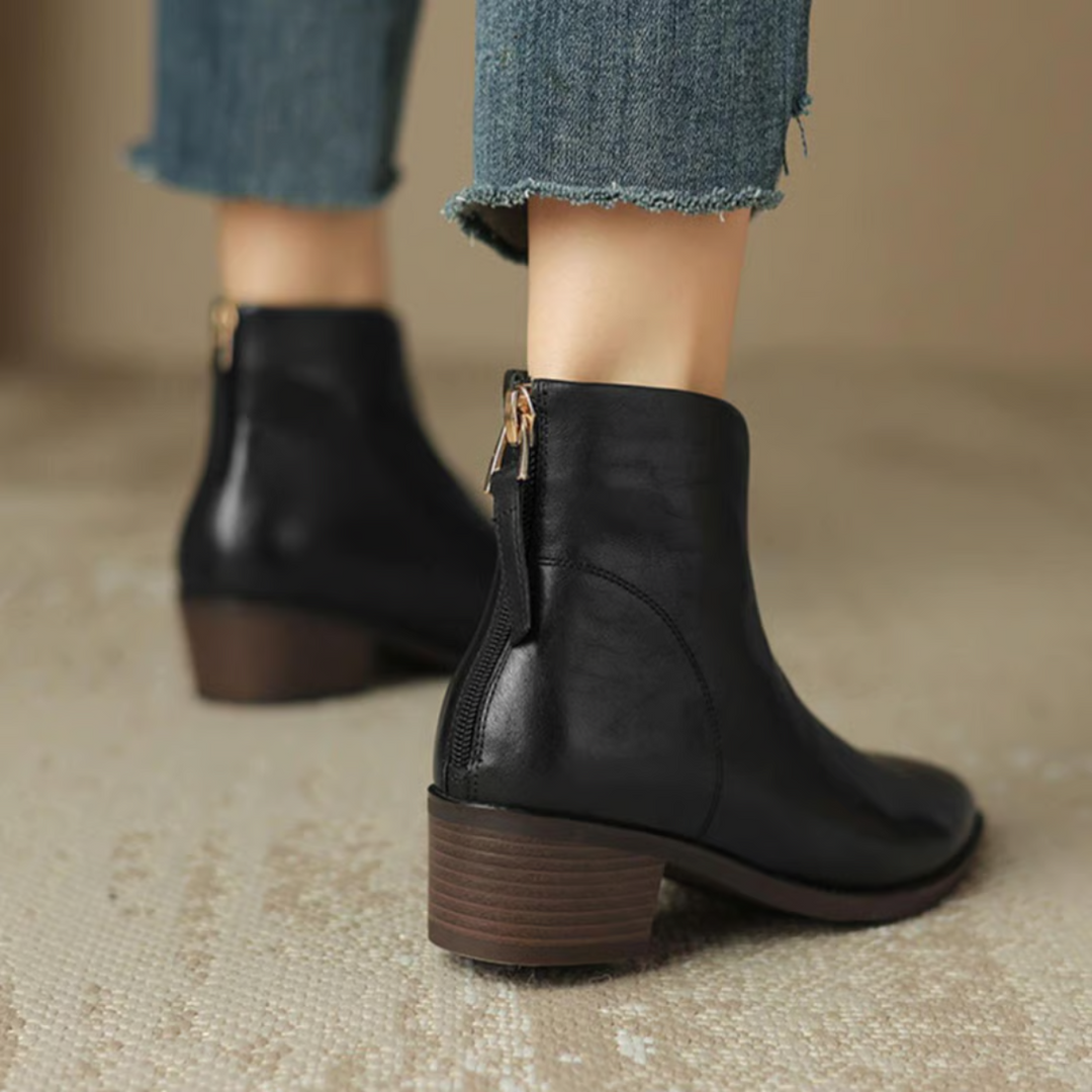 Camelia - Luxury Ankle Boots with Low Heel