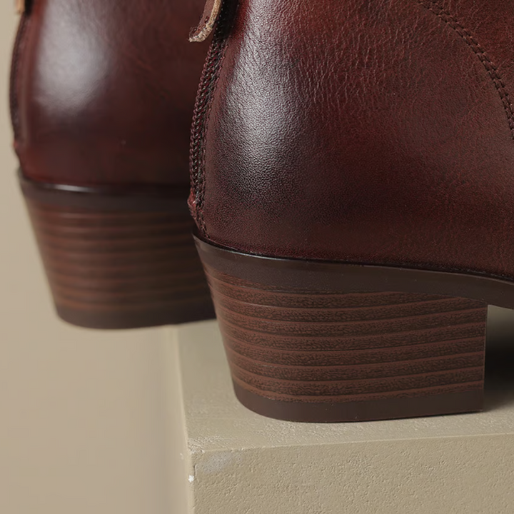Camelia - Luxury Ankle Boots with Low Heel