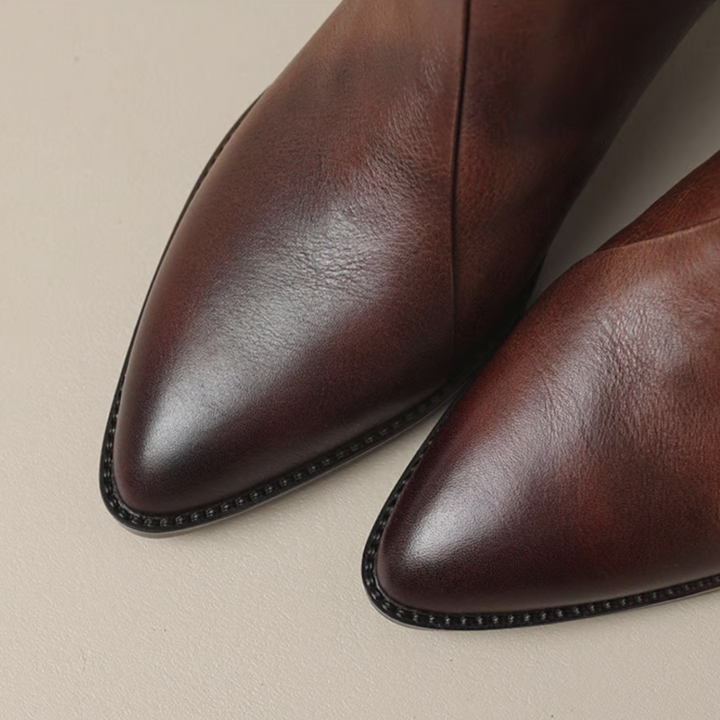Camelia - Luxury Ankle Boots with Low Heel