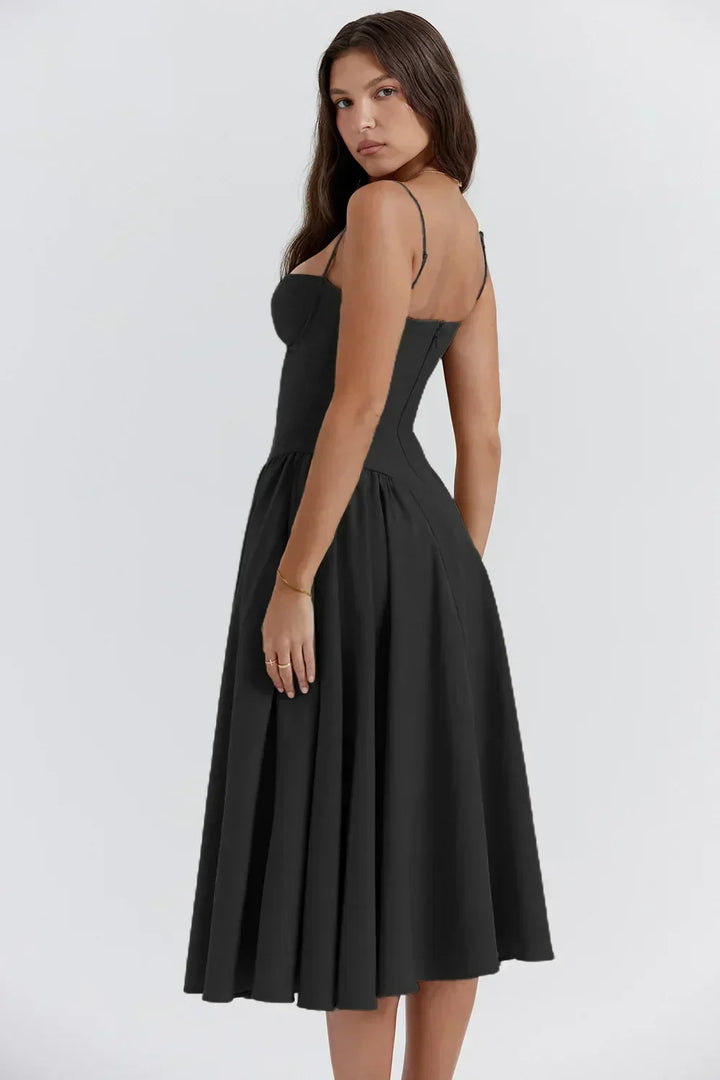 Josie | Sleeveless Bustier Midi Dress