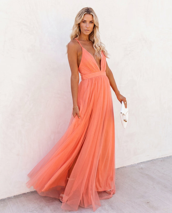 Grace | Coral Fade Dress