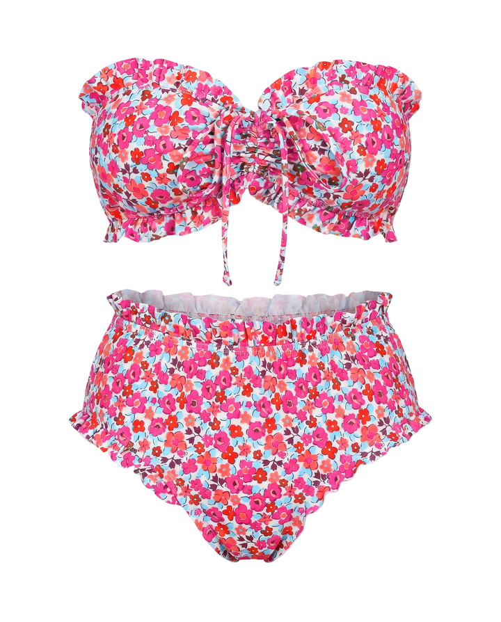 Strapless Floral Bikini