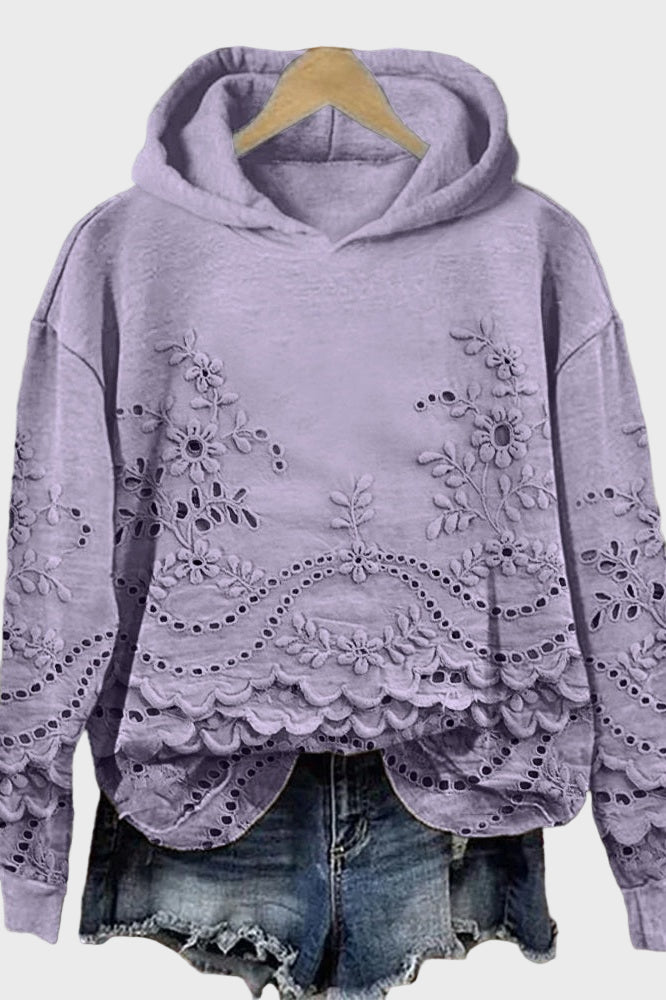 Hooded Sweatshirt in Lace