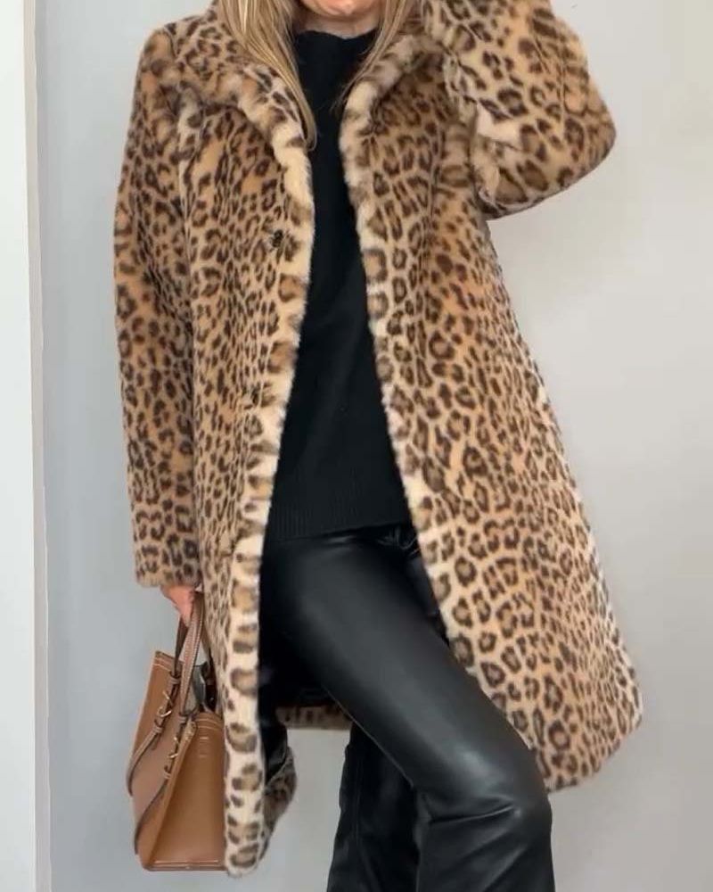 Leigh | Long Leopard Coat