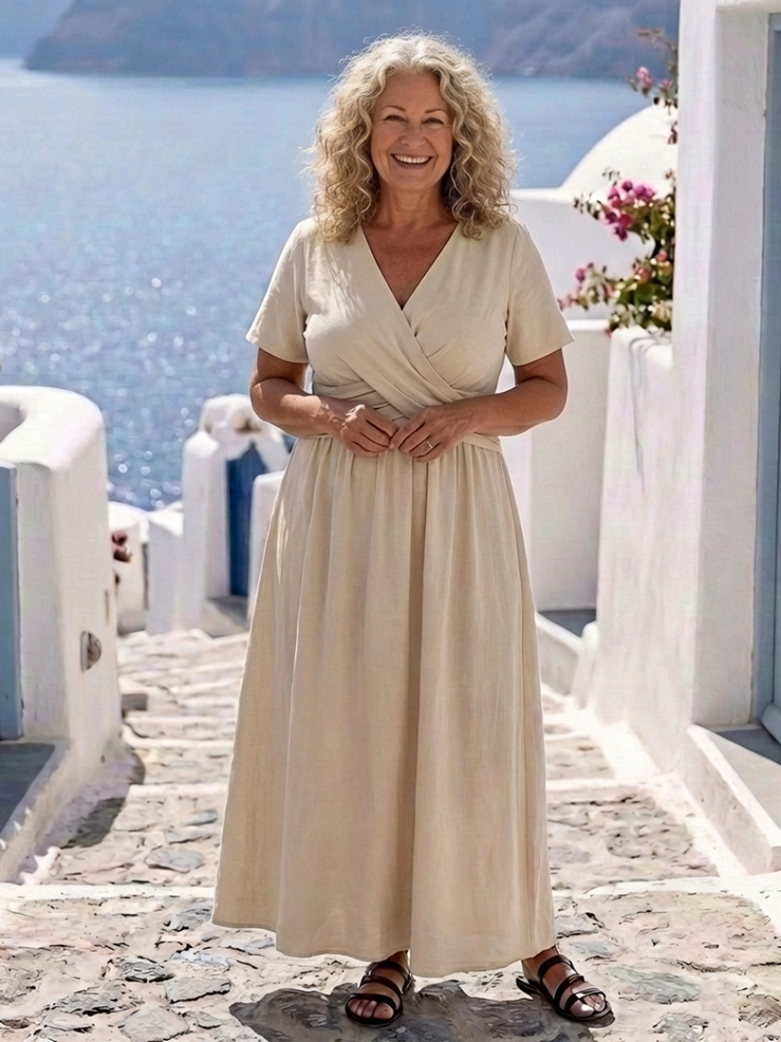 Kimberly | Short Sleeve Midi Wrap Dress