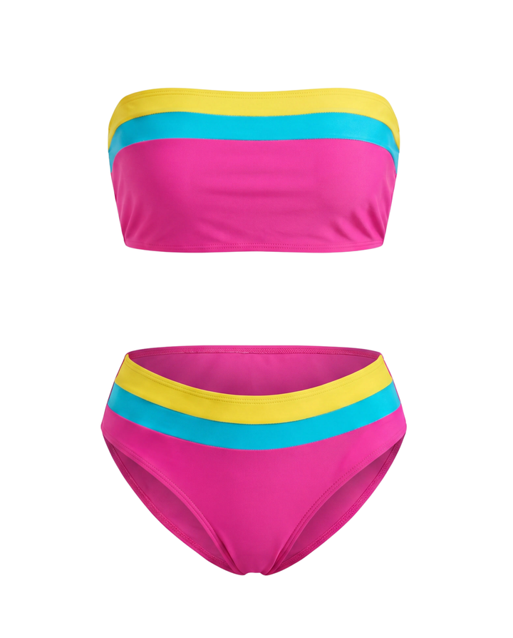 Contrasting Colorblock Bikini