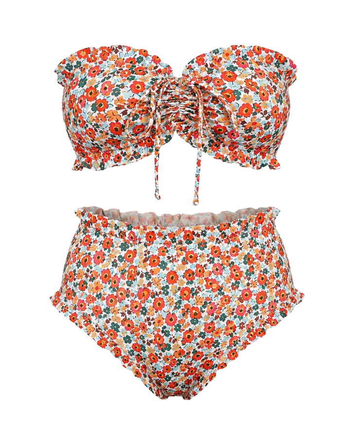 Strapless Floral Bikini