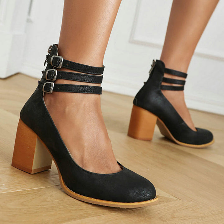 Casilda | Plain sandals with ankle strap and thick sole
