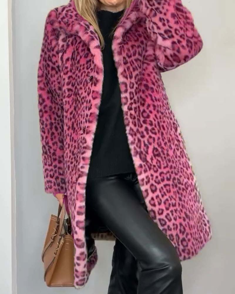 Leigh | Long Leopard Coat