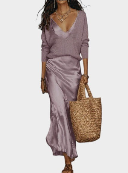 CLAIRE | Slip Dress & Knit Set