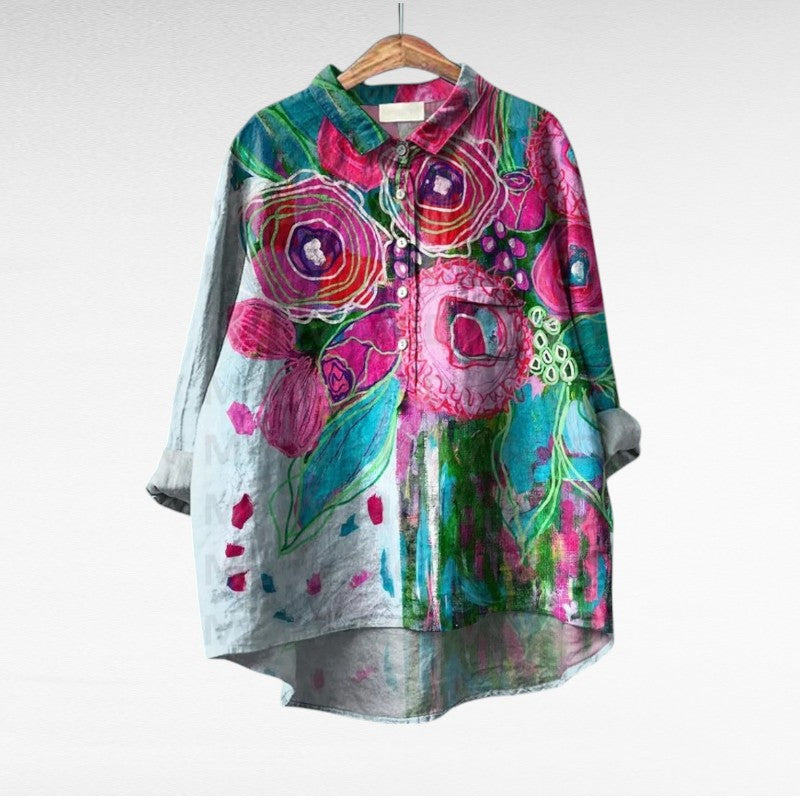 Teresa | Elegant Linen Blouse for Summer