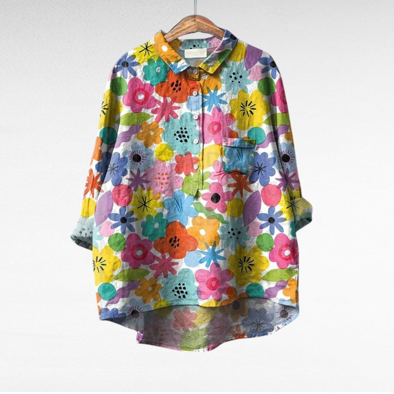 Teresa | Elegant Linen Blouse for Summer