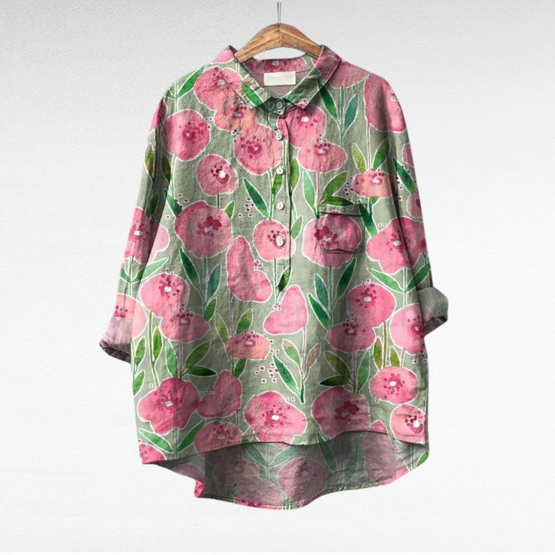 Teresa | Elegant Linen Blouse for Summer