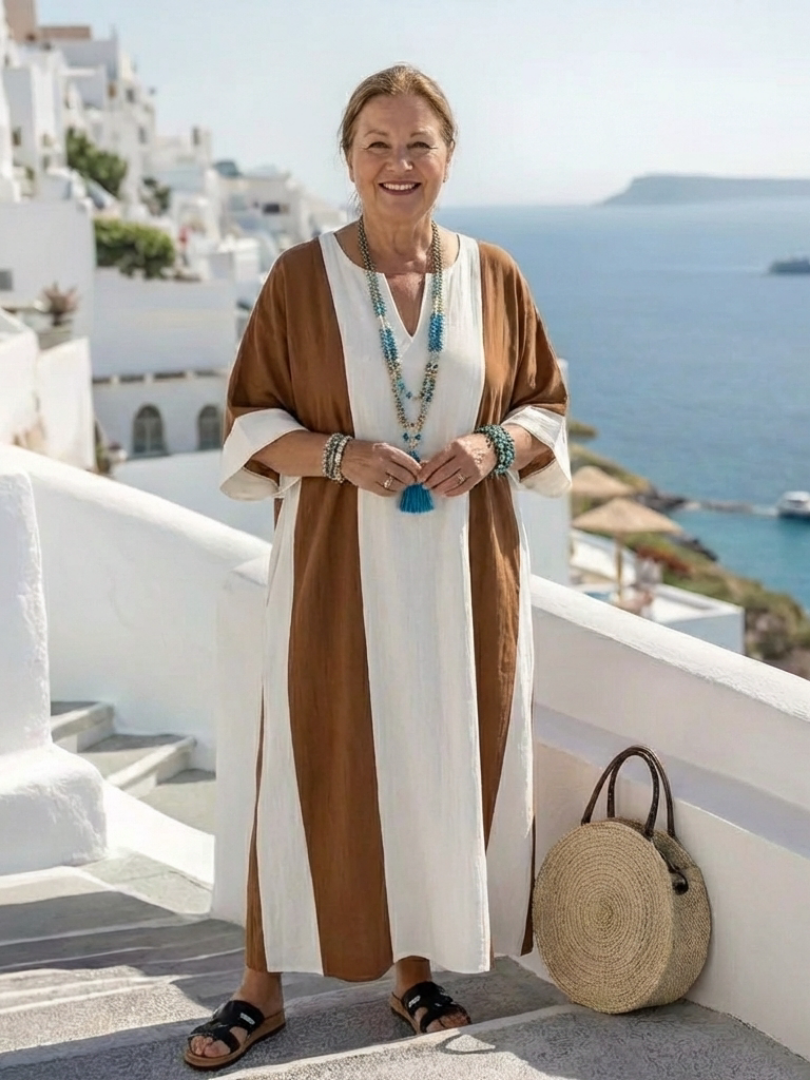 Brielle | Relaxed Maxi Dress with Short Sleeves in Two Colors