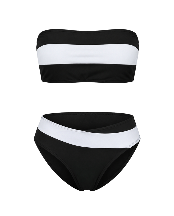 Contrasting Colorblock Bikini
