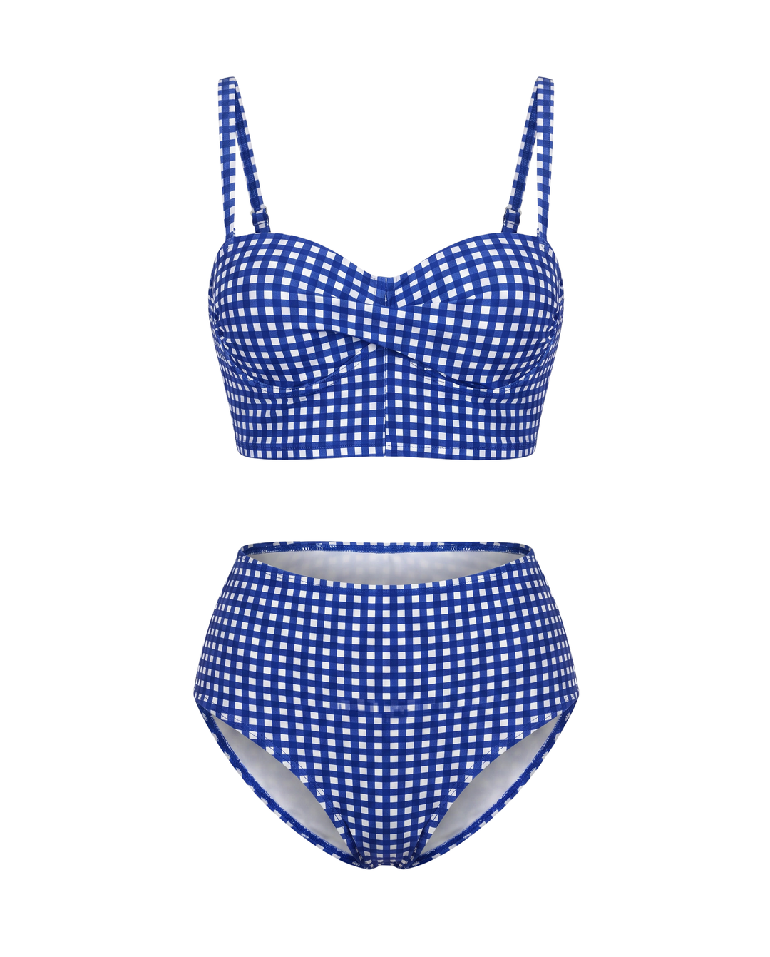 High-Waisted Checkered Bikini