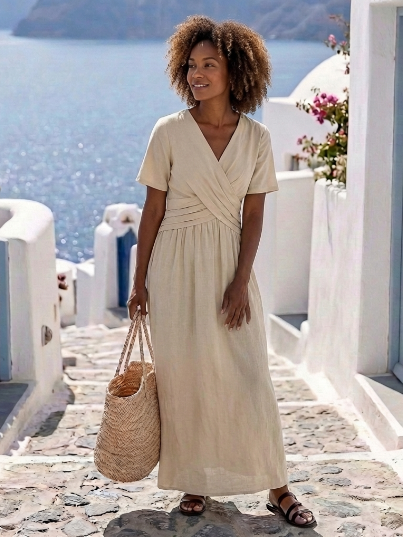 Kimberly | Short Sleeve Midi Wrap Dress