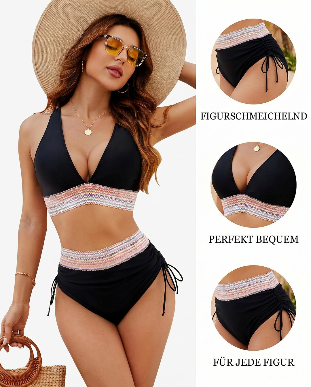 Deep V-Neck Swimsuit