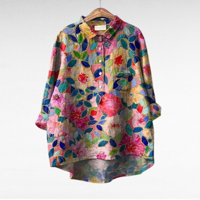 Cheryl | Elegant Linen Blouse for Summer