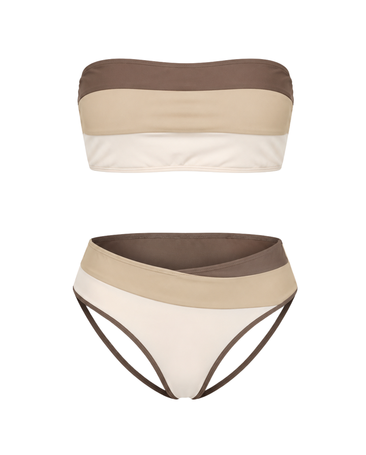 Contrasting Colorblock Bikini
