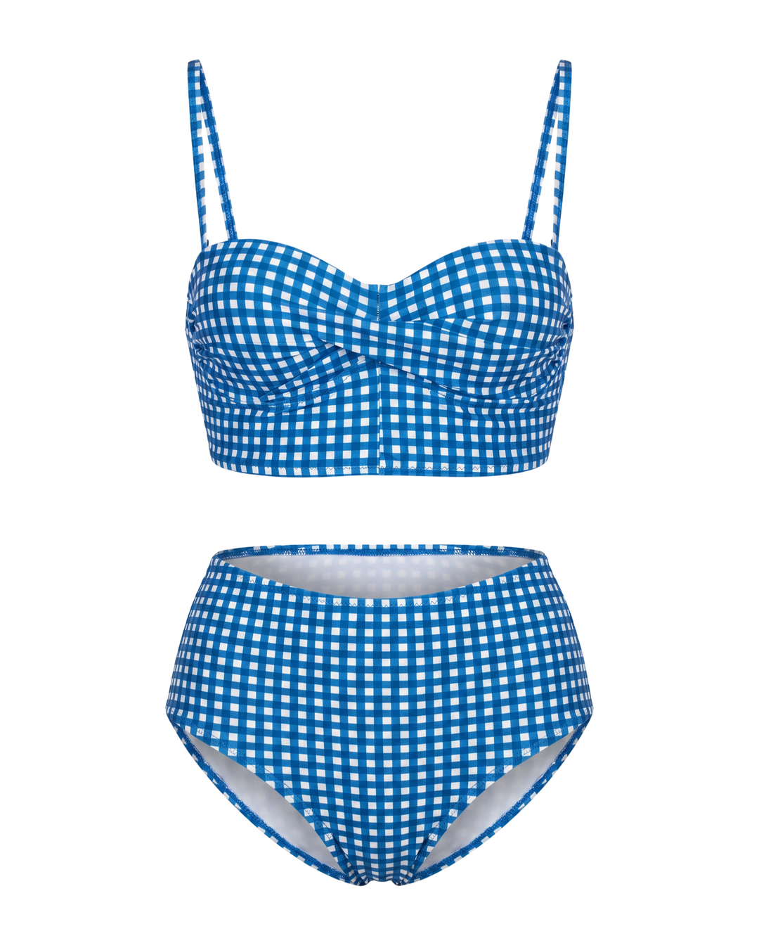 High-Waisted Checkered Bikini