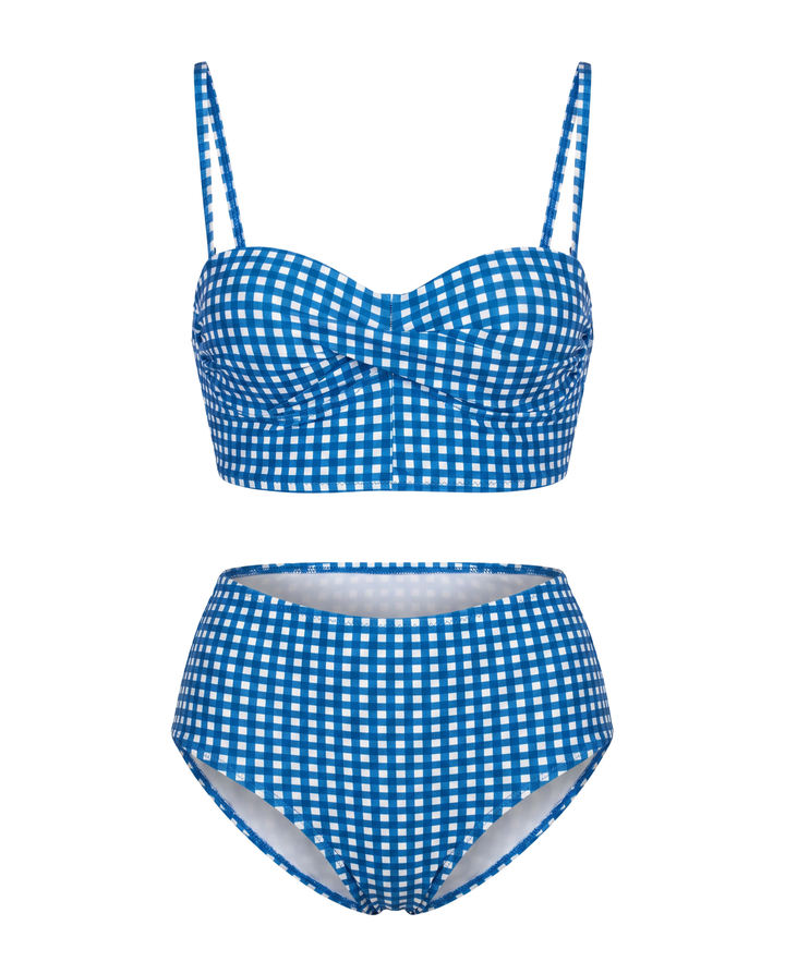 High-Waisted Checkered Bikini