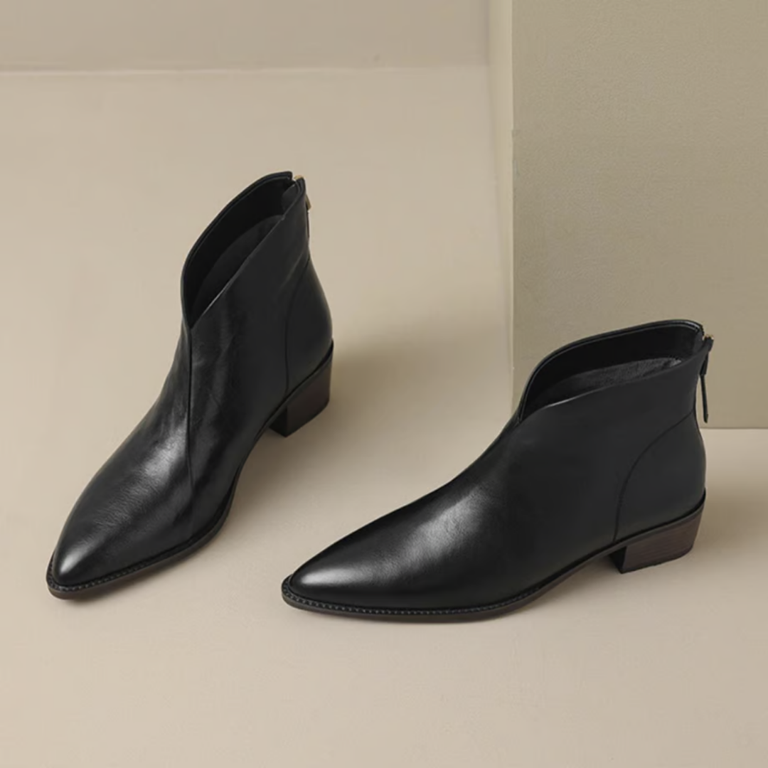 Camelia - Luxury Ankle Boots with Low Heel