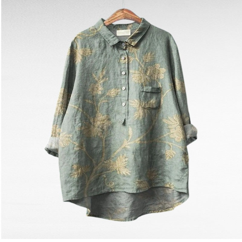 Cheryl | Elegant Linen Blouse for Summer