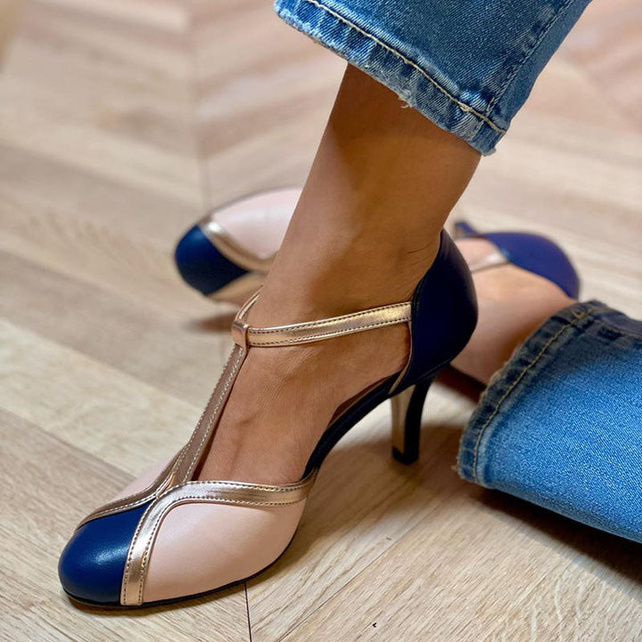 Aléssia | Colorful and Comfortable T-Strap Flats with Round Toe