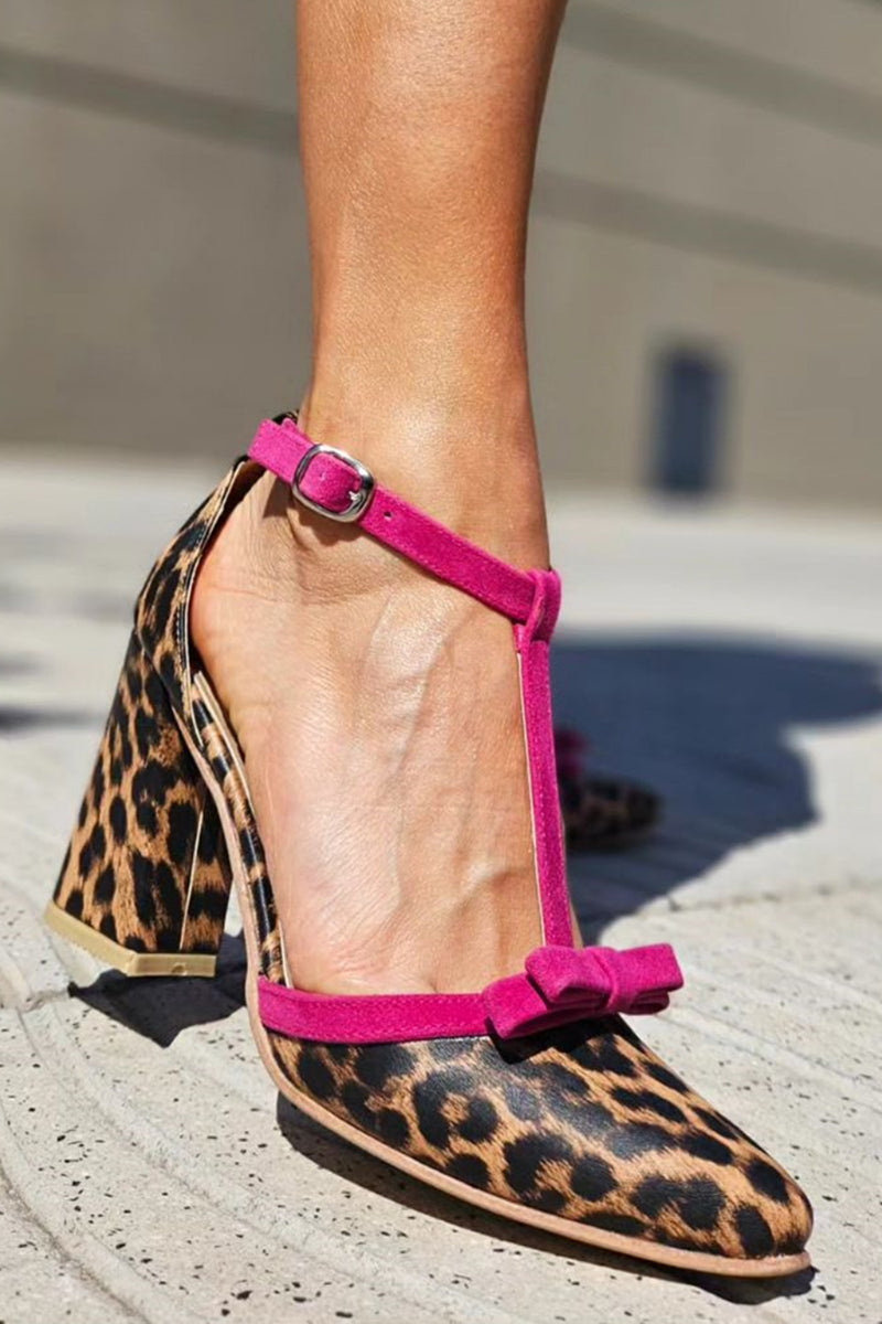 Leontina | Green sandals with leopard pattern and colorful detail