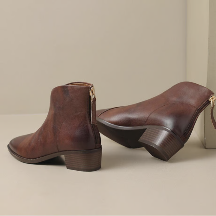 Camelia - Luxury Ankle Boots with Low Heel