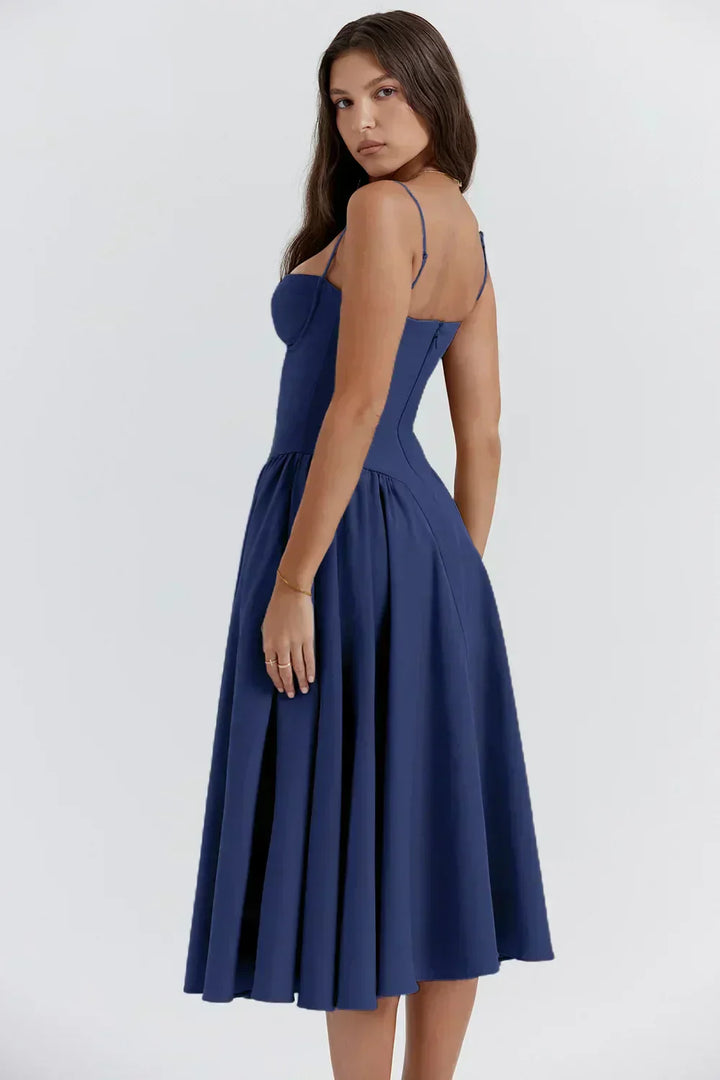 Josie | Sleeveless Bustier Midi Dress