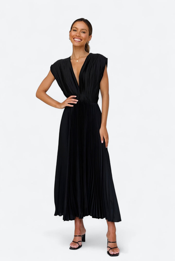 Nova | Sleeveless Dress with Pleats and Zipper