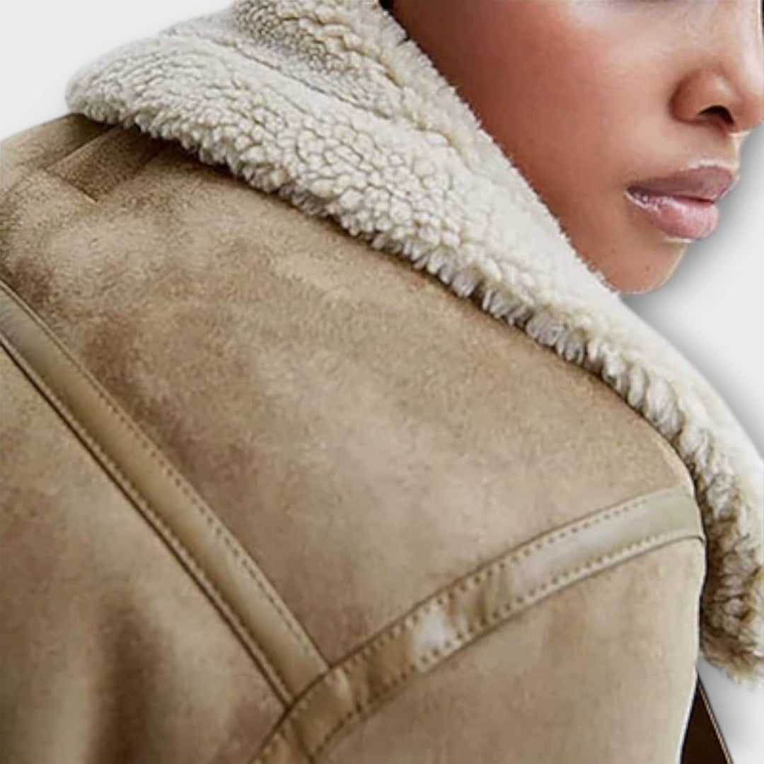 Katerina | Suede Aviator Jacket