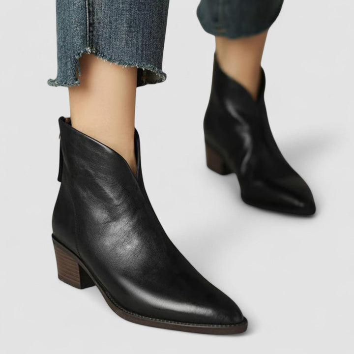 Camelia - Luxury Ankle Boots with Low Heel