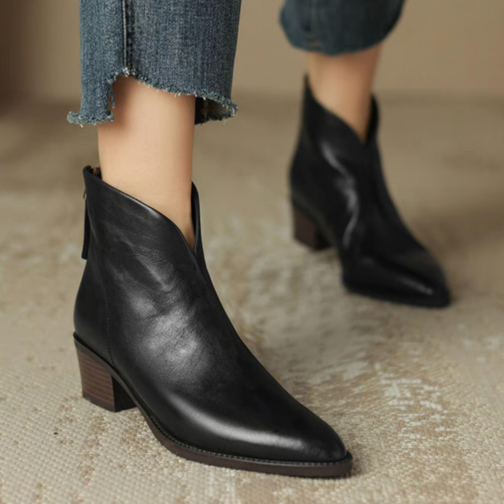 Camelia - Luxury Ankle Boots with Low Heel
