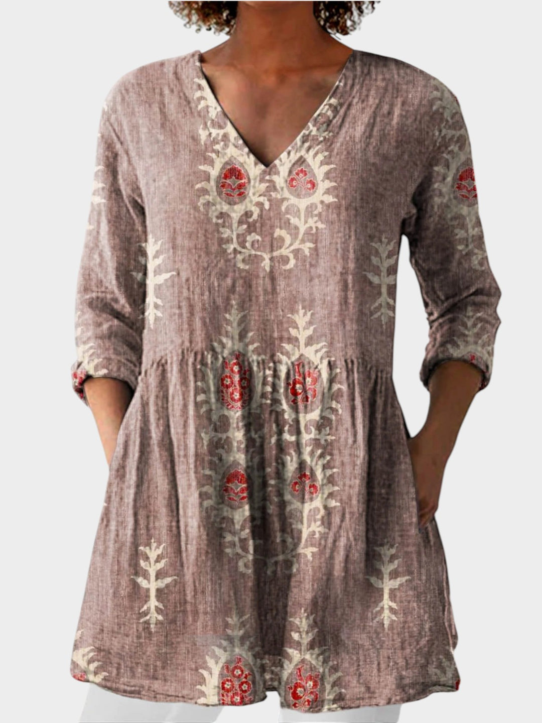 NORA | Long Blouse with V-Neck