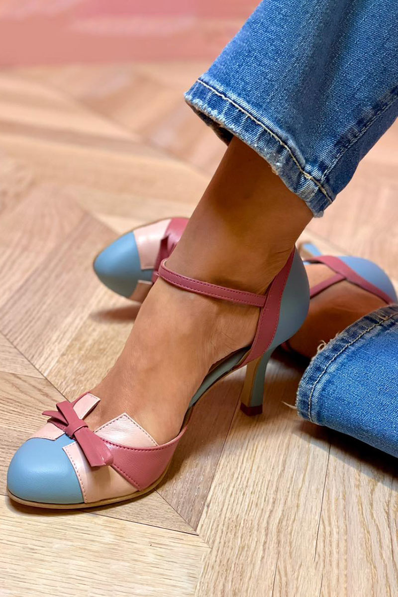 Roselle | Colorful sandals with knot and straps, with round toe