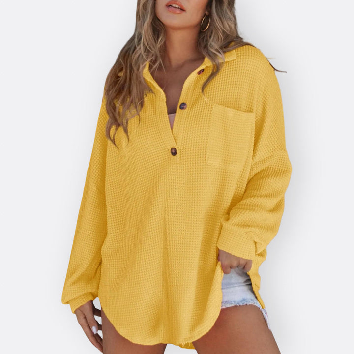 Inga | Lightweight Tunic Blouse with V-Neck and Buttons