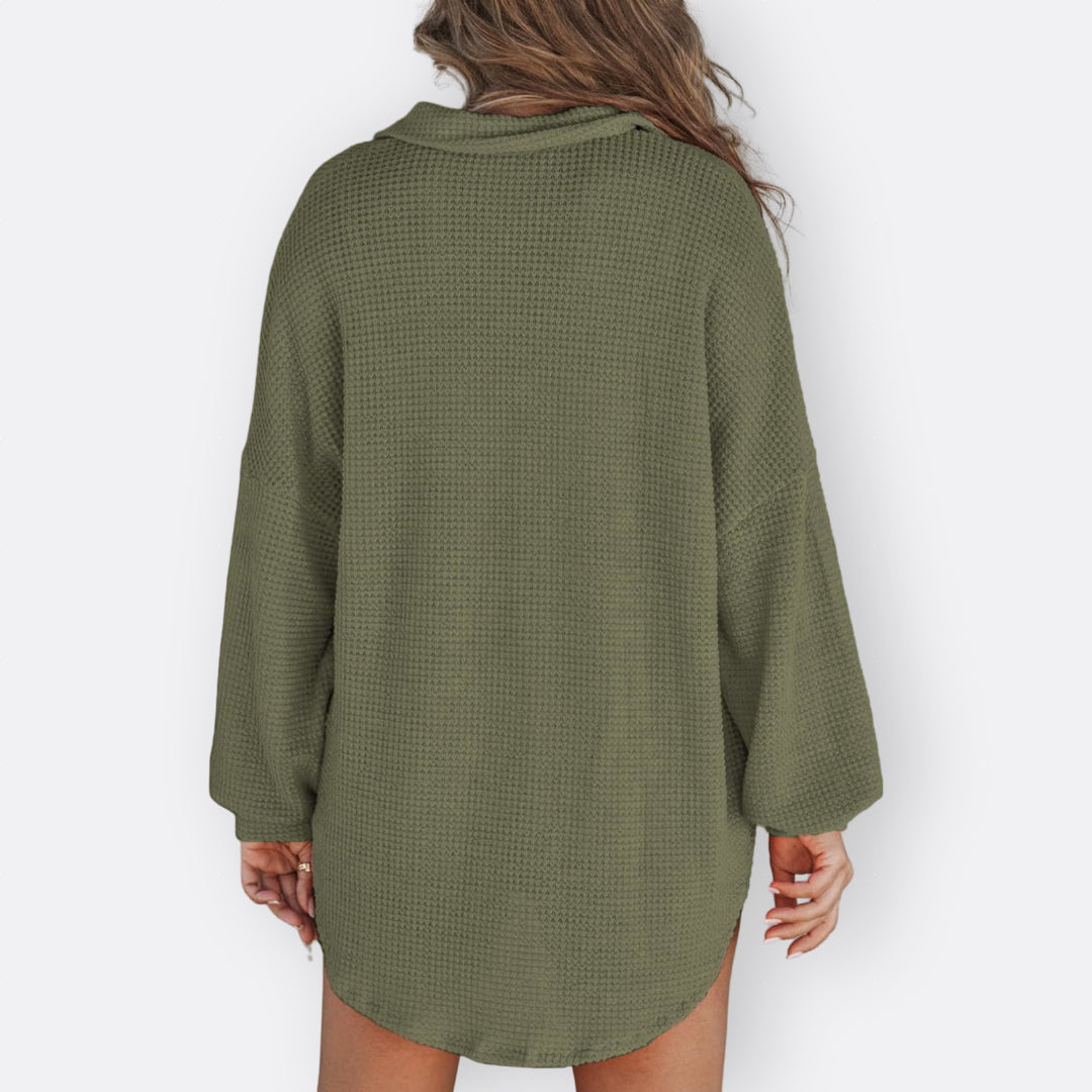 Inga | Lightweight Tunic Blouse with V-Neck and Buttons