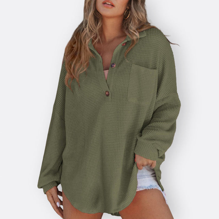 Inga | Lightweight Tunic Blouse with V-Neck and Buttons