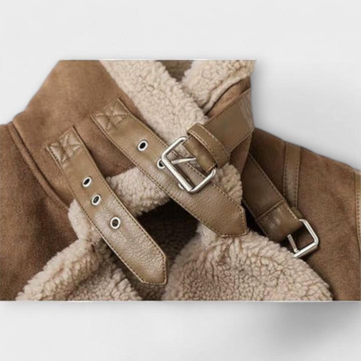 Katerina | Suede Aviator Jacket