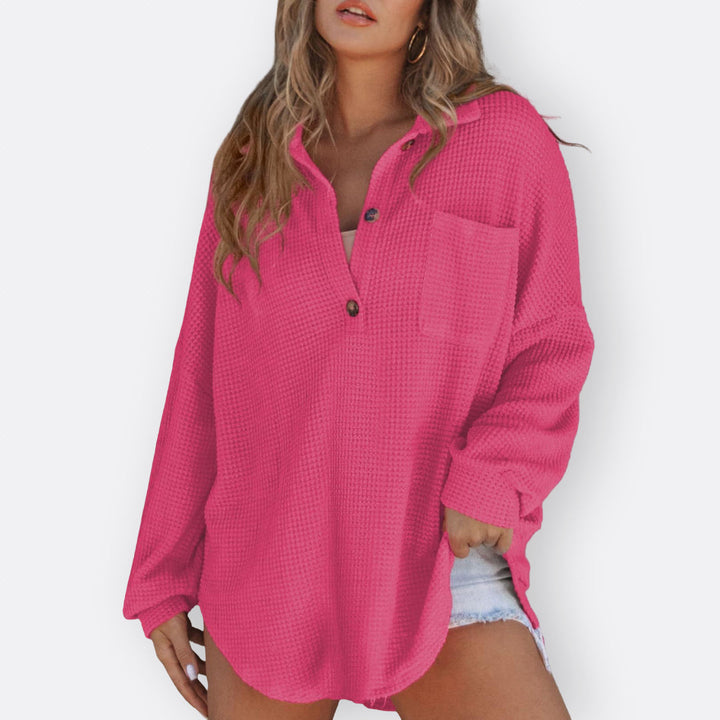 Inga | Lightweight Tunic Blouse with V-Neck and Buttons