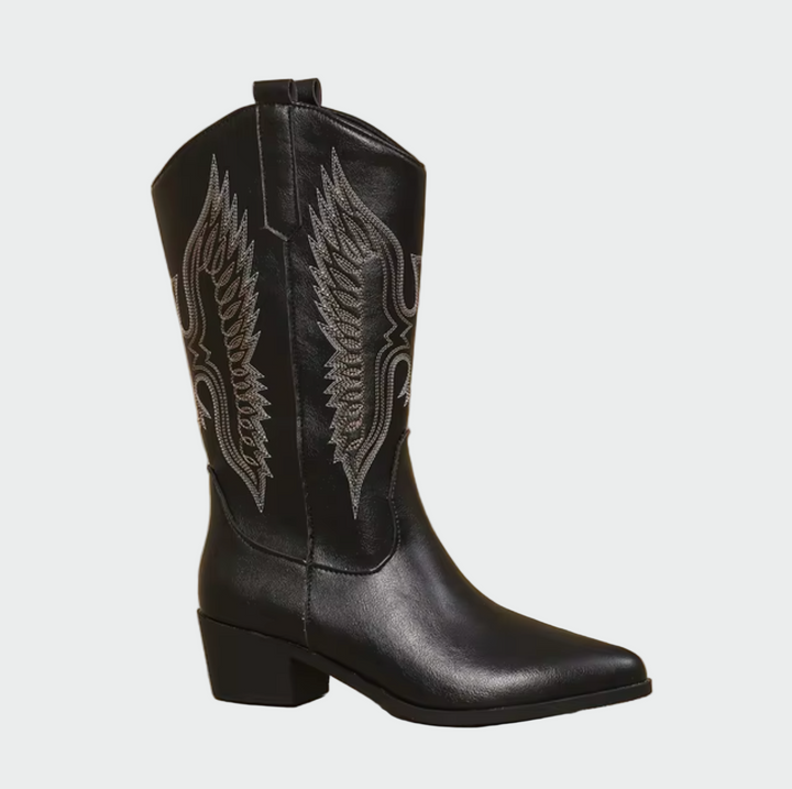 Western leather cowboy boots
