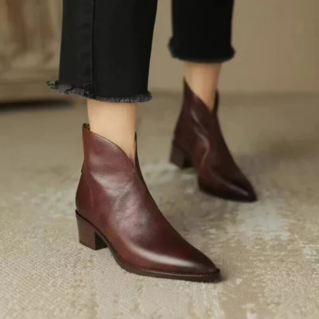 Camelia - Luxury Ankle Boots with Low Heel