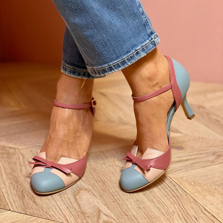Roselle | Colorful sandals with knot and straps, with round toe
