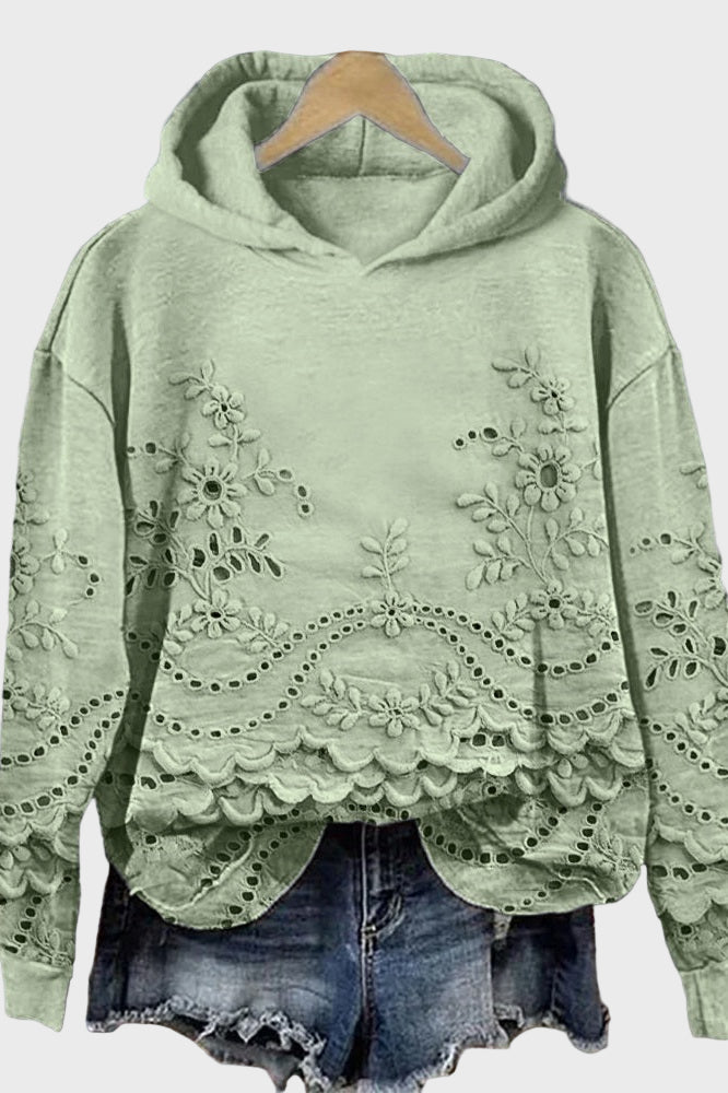Hooded Sweatshirt in Lace