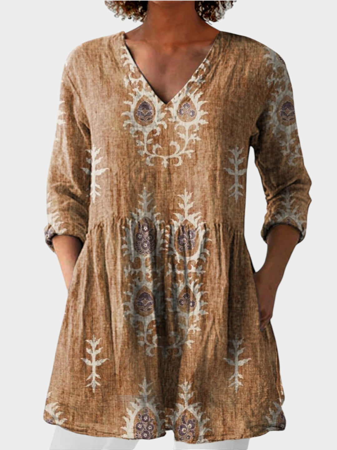 NORA | Long Blouse with V-Neck